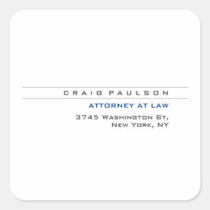 Black White Consultant Attorney at Law Profession Square Sticker