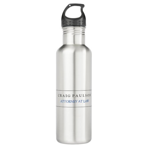 Black White Consultant Attorney at Law Profession Stainless Steel Water Bottle
