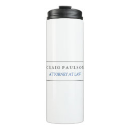 Black White Consultant Attorney at Law Profession Thermal Tumbler