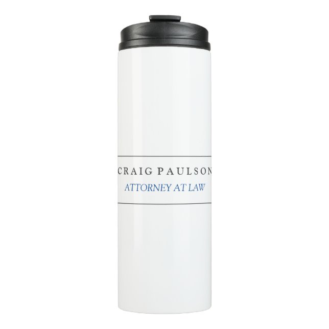 Black White Consultant Attorney at Law Profession Thermal Tumbler (Front)