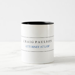 Black White Consultant Attorney at Law Profession Two-Tone Coffee Mug