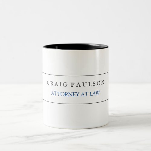 Black White Consultant Attorney at Law Profession Two_Tone Coffee Mug