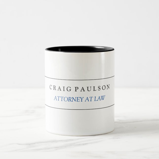 Black White Consultant Attorney at Law Profession Two-Tone Coffee Mug (Center)