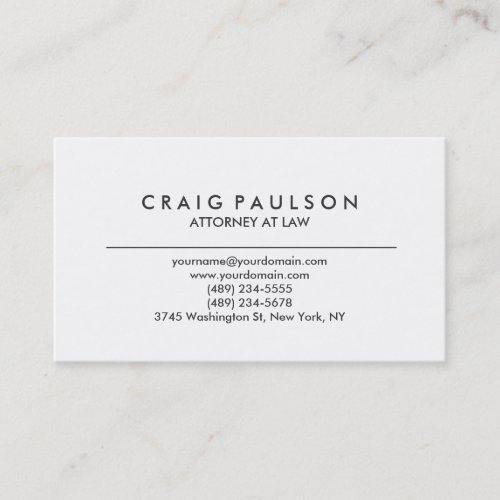 Black White Consultant Attorney Business Card