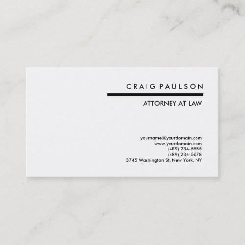 Black White Consultant Attorney Business Card