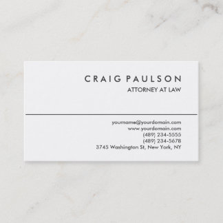 Black White Consultant Attorney Business Card
