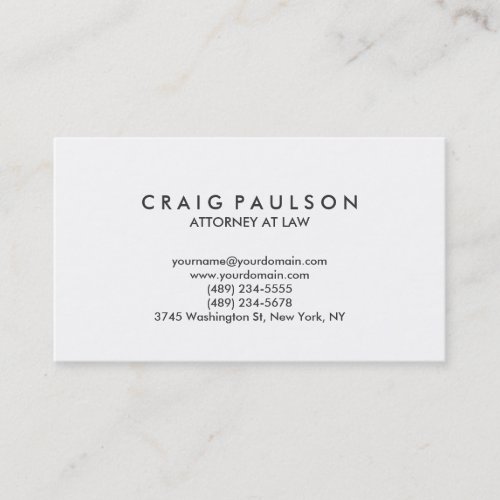 Black White Consultant Attorney Business Card