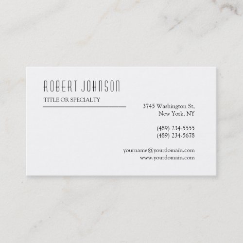 Black White Consultant Business Card