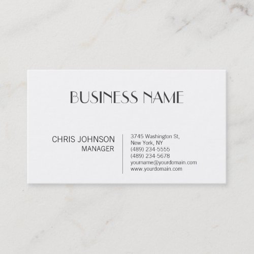 Black White Contemporary Parisian Business Card