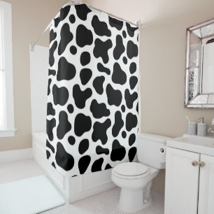 Black White Contours Modern Decorative Shower Curtain