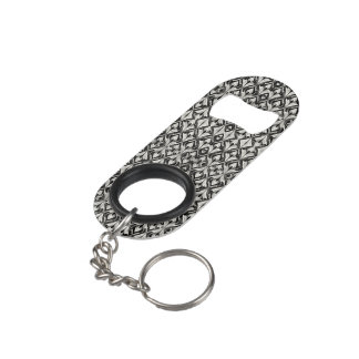 Black & White Contrast Keychain Bottle Opener