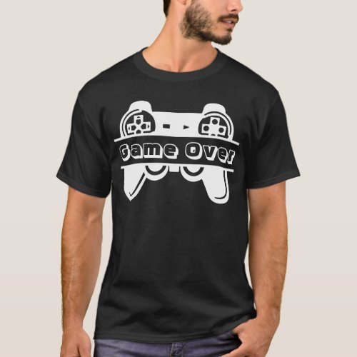 Black  White Controller Customizable Gamer T_Shirt