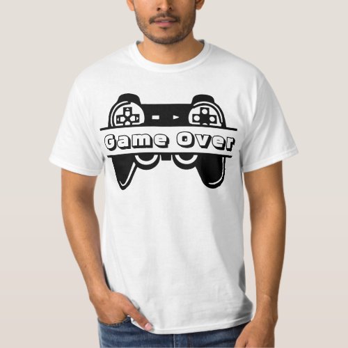 Black  White Controller Customizable Gamer T_Shirt