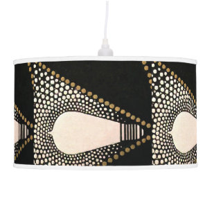 Black White Copper Mid-Century Modern Light Bulb Ceiling Lamp