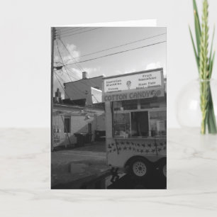 "Black & White Cotton Candy Stand" Birthday Card