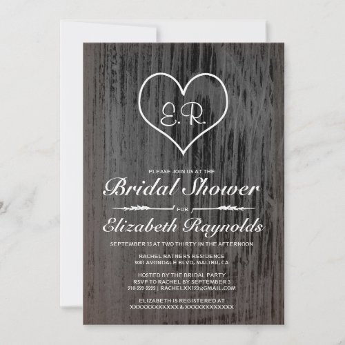 Black &amp; White Country Bridal Shower Invitations