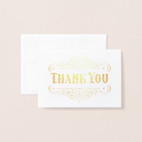 Black  White Country Western Thank You  Foil Card