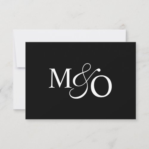 Black White Couple Ampersand Monogram Note Card