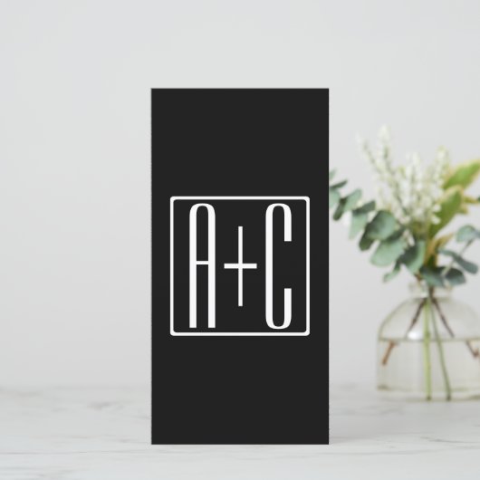Black & White | Couples Initials (Standing Front)