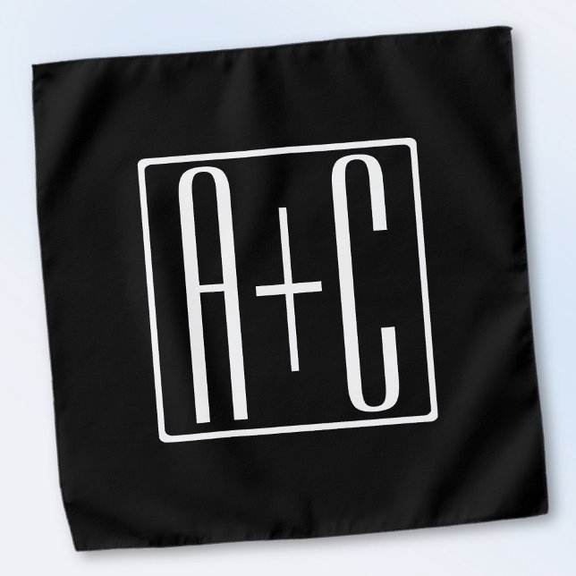 Black & White | Couples Initials Bandana (Creator Uploaded)