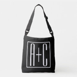 Black &amp; White | Couples Initials Crossbody Bag