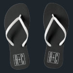 Black & White | Couples Initials Flip Flops<br><div class="desc">Perfect for a dual monogram or even a logo..
Thank you for your Purchase!</div>