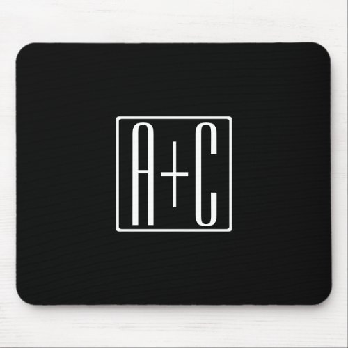 Black  White  Couples Initials Mouse Pad