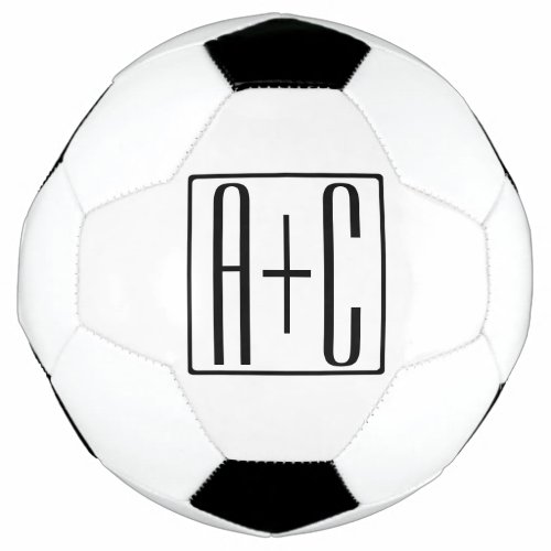 Black  White  Couples Initials Soccer Ball