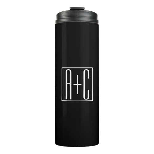 Black  White  Couples Initials Thermal Tumbler