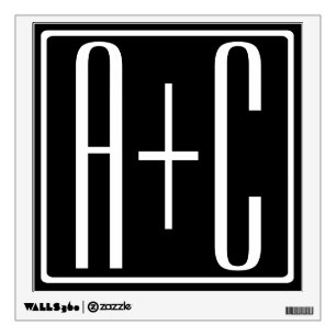 Black & White Couples Initials Wall Decal