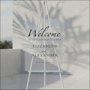 Black & White Couples Shower Acrylic Welcome Sign