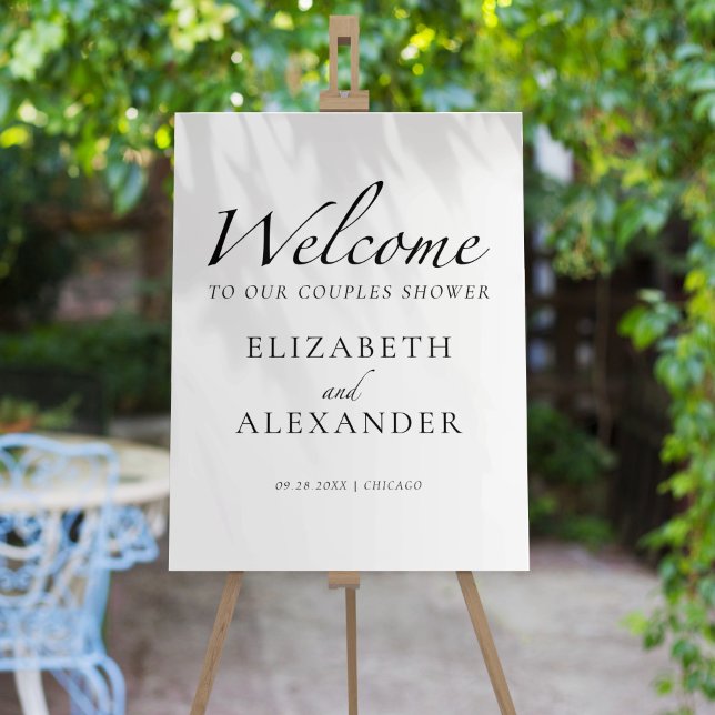 Black & White Couples Shower Welcome Sign (Creator Uploaded)