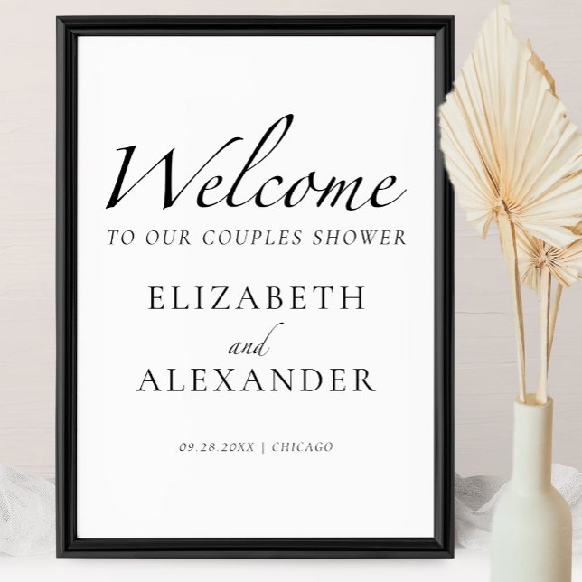 Black & White Couples Shower Welcome Sign (Creator Uploaded)