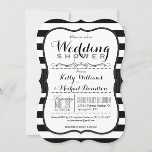 Black & White Couples Wedding Shower Invitation