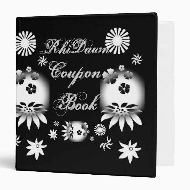 Black/White Coupon Book 3 Ring Binder (Front/Inside)