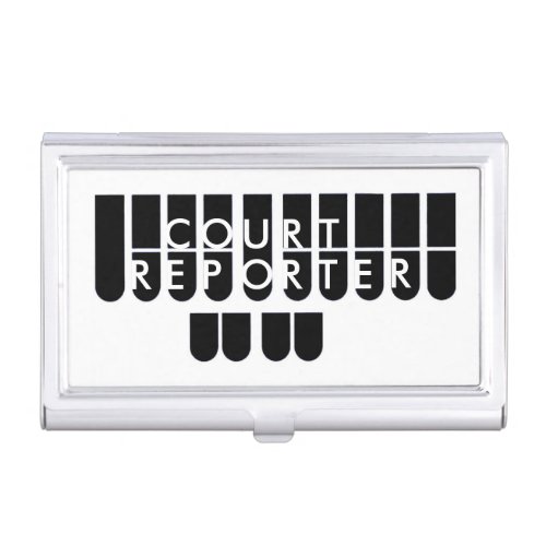 Black white court reporter business card case