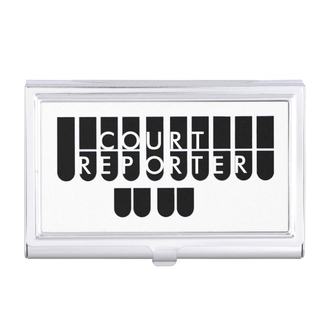Black white court reporter business card case (Front)