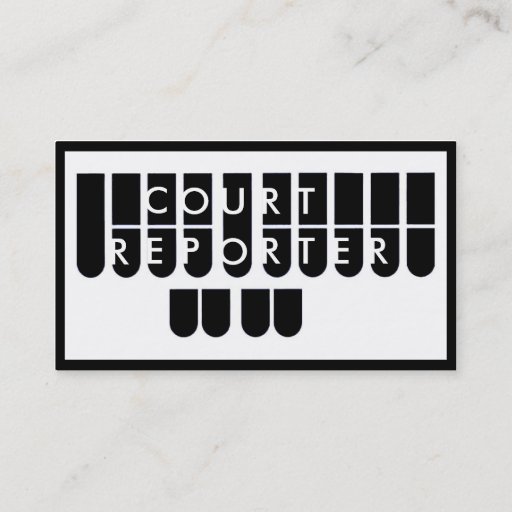 Customizable Black white court reporter custom business cards