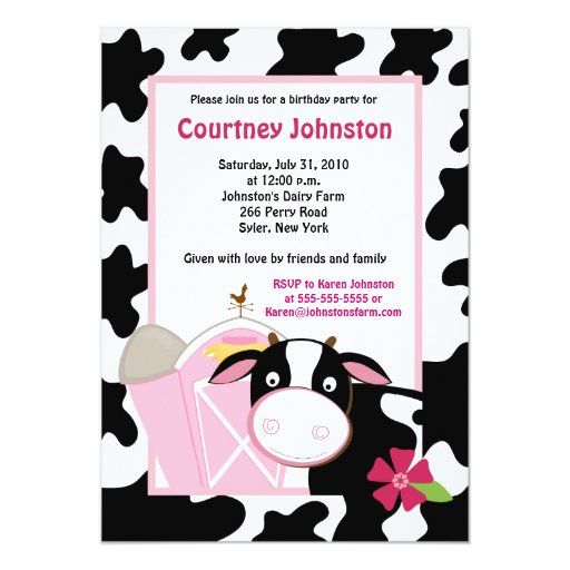 Cow Birthday Invitations 9