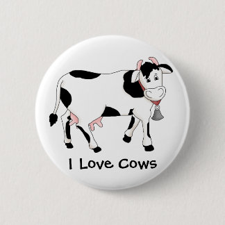 Black & White Cow Button