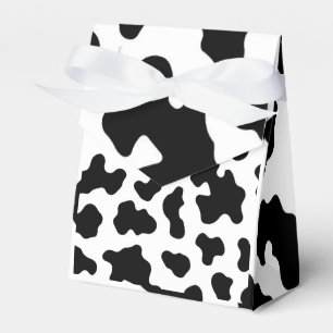 Black & White Cow Cowhide Print Birthday Party Favor Boxes