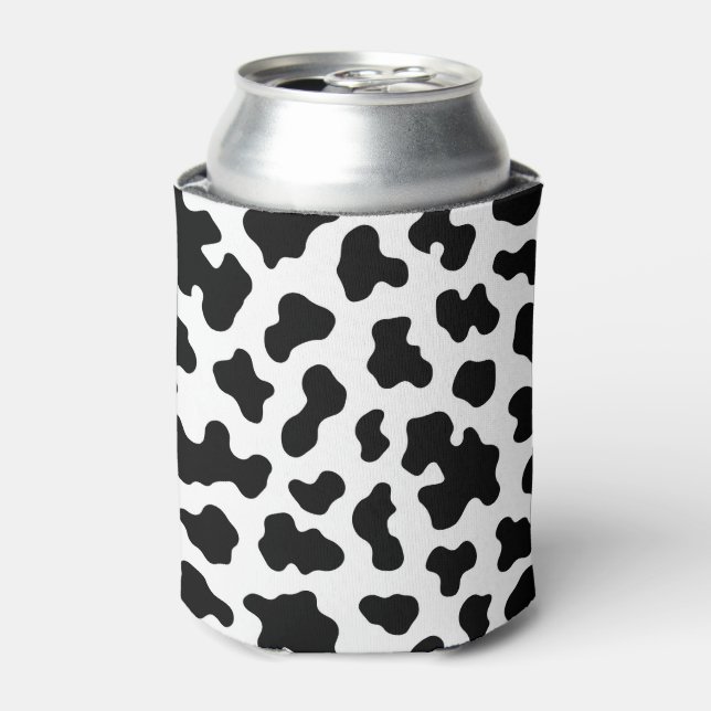 Black & White Cow Cowhide Print  Can Cooler (Can Front)