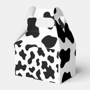 Black & White Cow Cowhide Print  Favor Boxes
