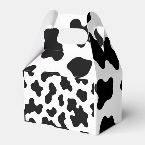 Black  White Cow Cowhide Print  Favor Boxes