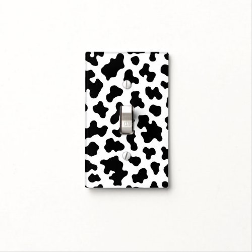 Black  White Cow Cowhide Print Light Switch Cover