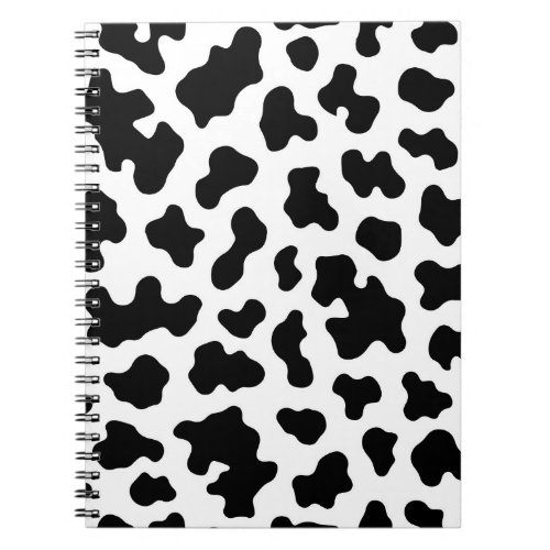 Black  White Cow Cowhide Print  Notebook