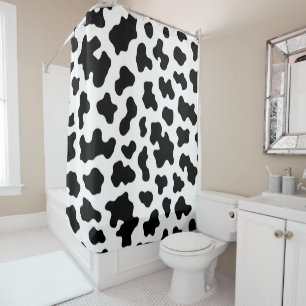 Black & White Cow Cowhide Print Shower Curtain