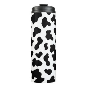 Black & White Cow Cowhide Print Thermal Tumbler