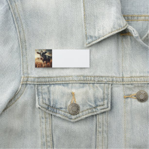 Black White Cow Farm Animal Art Name Tag