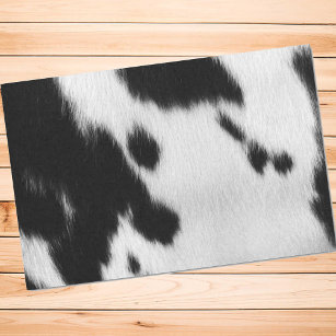 Black White Cow Fur Spots Skin Tissue Paper